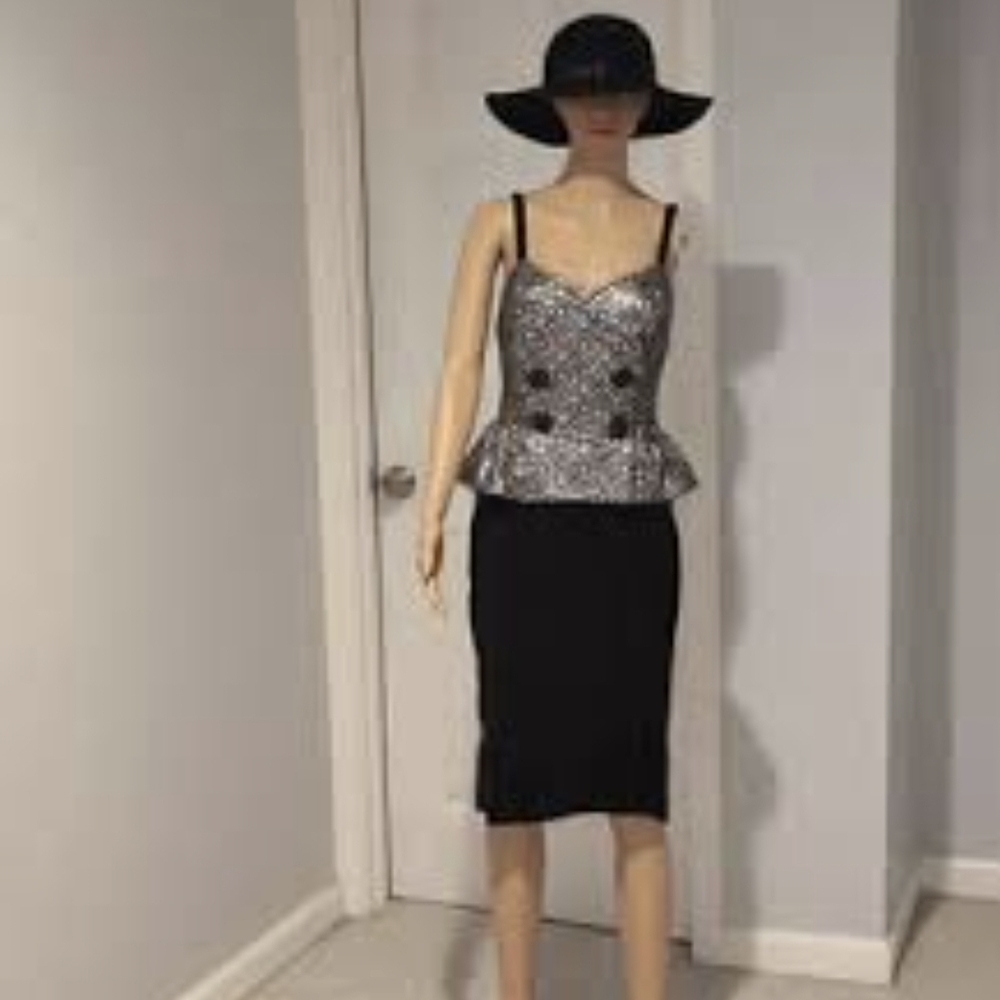 Tatyana Retro / Pinup  Black and Silver Dress.